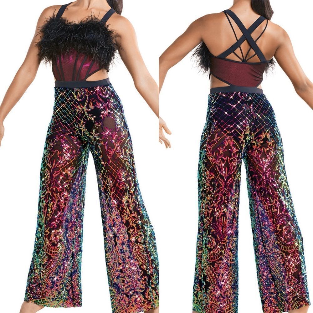 Revolution 10th House Dance Costume sequin
Feather jumpsuit ZODIAC TH25241 MA